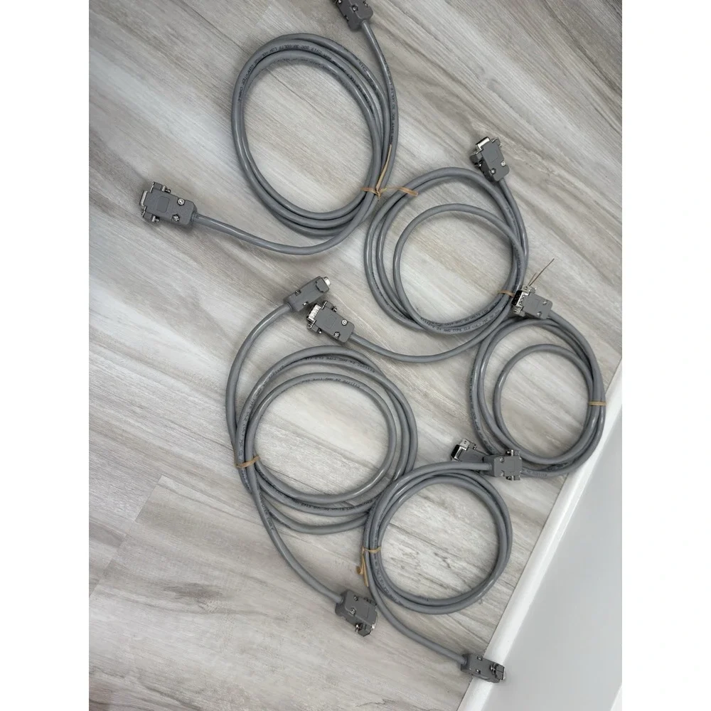 Lot Of 5 6ft DB9 Male to DB9 Female Serial RS-232 Cable – Gray